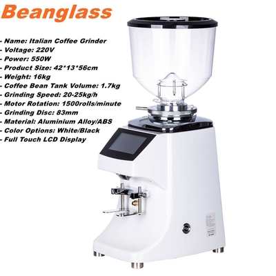 83mm Düz Burr Kahve Miller Elektrikli Espresso Öğütücü Beyaz